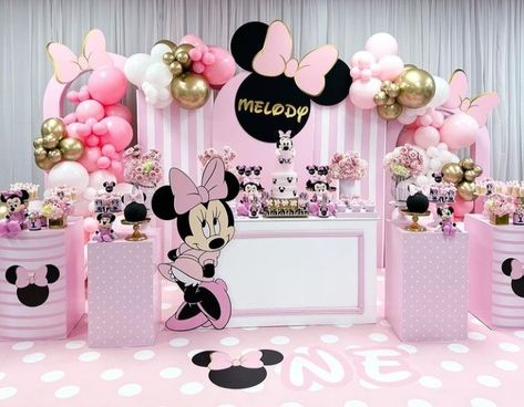 Mickey Mouse Birthday Decorations, Minnie Mouse Decorations, Minnie Mouse Birthday Party Decorations, Minnie Mouse First Birthday, Minnie Mouse 1st Birthday, Anna Birthday, Minnie Mouse Baby Shower, Minnie Birthday Party, Hello Kitty Birthday Party