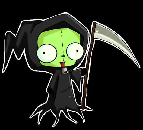 Reaper Pfp, Zombie Pfp, Gir From Invader Zim, Green Pfp, Scenecore Art, Invader Zim Characters, Barbie Funny, Emo Wallpaper, Cartoon Books