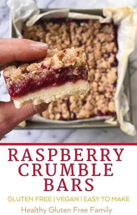 Gluten Free Raspberry Crumble Bars, Gluten Free Recipes For Breakfast Healthy, Easy Gluten Free Bars, Healthy Gluten Free Dessert Recipes, 75 Hard Dessert Recipes, Unique Desert Ideas, Gluten Free Bars And Squares, Gluten Free Squares And Bars Recipes, Vegan Gluten Free Desserts Easy