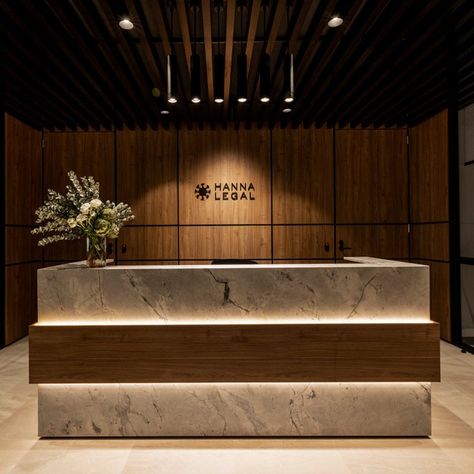 Office Reception Table Design, Reception Counter Design, Front Desk Design, Reception Area Design, Reception Table Design, Office Reception Design, Kedokteran Gigi, Modern Reception Desk, Hotel Lobby Design