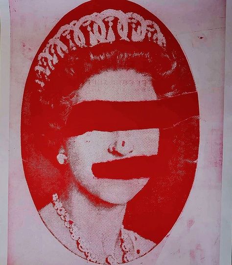 Red Blinds, Jamie Reid, Billy Childish, Handmade Poster, God Save The Queen, Artist Tees, Punk Art, Uk Artist, Save The Queen