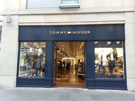 VM Tommy Hilfiger Store, Visual Merchandising, Exterior Design, Vanity Mirror, Edinburgh, Interior And Exterior, Tommy Hilfiger, Street View