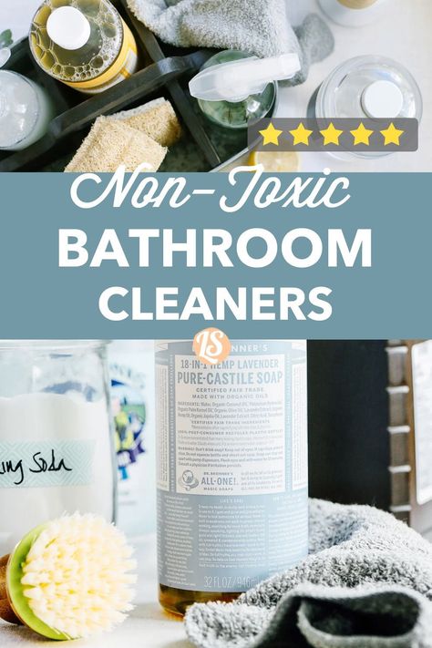 How to make the top 6 natural bathroom cleaner recipes for every surface: countertops, tubs and sinks, glass, toilet, and floor. Bathroom Tile Cleaner, Homemade Bathroom Cleaner, Diy Shower Cleaner, Glass Toilet, Natural Toilet Cleaner, Natural Bathroom Cleaner, Diy Bathroom Cleaner, Bathroom Cleaners, Nontoxic Cleaning