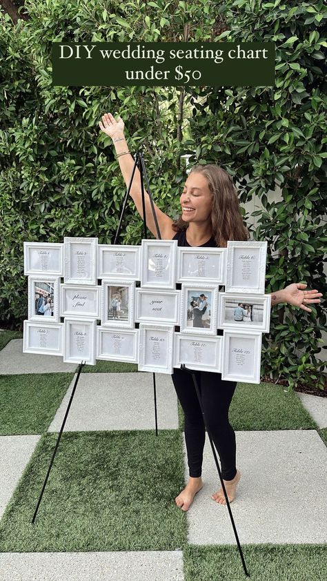 Picture Frame Table Chart, Picture Frame Wedding Seating Chart, Wedding Guest Seating Chart Display Diy, Table Number Board Seating Charts, Seating Chart Wedding Easy, Picture Frame Seating Chart Wedding, Diy Seating Chart Wedding Simple, Fall Seating Chart Wedding, Cheap Seating Chart Ideas