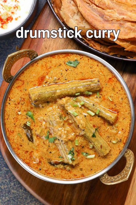 Veg Curry Recipes, South Indian Curry, Drumstick Curry, Indian Veg Recipes, Aloo Recipes, Spicy Snacks Recipes, Drumstick Recipes, Curry Recipes Indian, Breakfast Recipes Indian