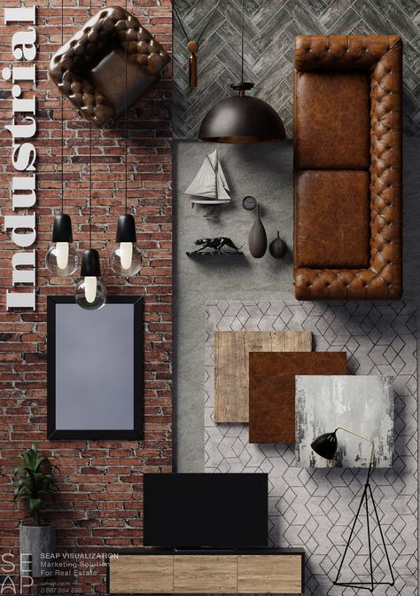 SEAP'S MOOD BOARD :: Behance Mood Boards Office Interior Design, Material Board Layout, Mood Board Architecture Concept, Industrial Material Board, Restaurant Mood Board, Mood Board Architecture, Architecture Mood Board, Industrial Moodboard, Modern Industrial Office Design