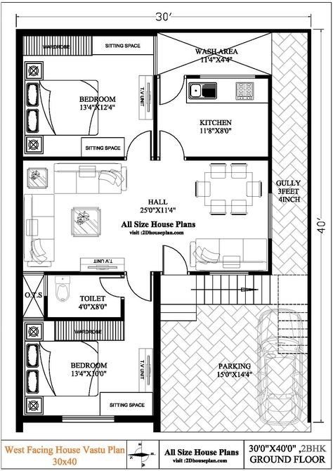 40×60 House Plans, 40x60 House Plans, 30x50 House Plans, West Facing House, North Facing House, 20x40 House Plans, 30x40 House Plans, Vastu House, 2bhk House Plan