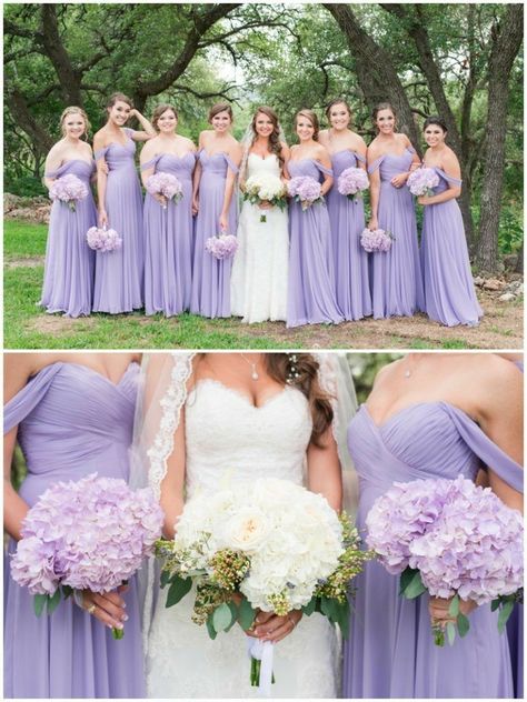 Beach Purple Wedding, Light Purple Maid Of Honor Dress, Lavender Color Wedding Theme, Lavender Bridesmaid Proposal, Lilac Bridesmaids Dresses, Light Purple Bridesmaid Dresses Lavender, Lavender And Grey Wedding, Lavanda Wedding, Lavender And White Wedding