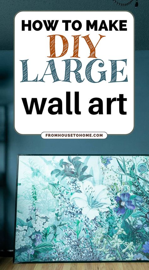 Large Scale Wall Art Diy, Large Wall Art Diy, Blue Home Office, Diy Large Wall Art, Large Scale Wall Art, Giant Wall Art, Cheap Wall Art, House To Home, Wall Art Diy