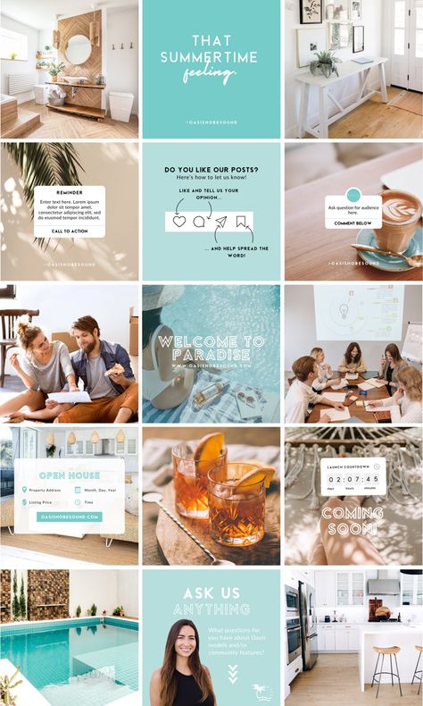 Hotels Social Media Posts, Airbnb Social Media Posts, Resort Social Media Post Design, Hotel Social Media Post Design, Beach Social Media Design, Hotel Social Media Post Ideas, Resort Social Media Post, Hotel Social Media Design, Hotel Social Media Post