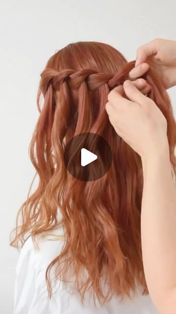 Easy Hair Tutorials 💇 on Instagram: "Waterfall Braid😍🥰 (By @braids_for_my_hair ) 💕 Follow us to get more hair style ideas  and learn simple beautiful hair styles 💓 . . #hairstyleideas #videohair #braidtutorial #hairtutorialvideo #hairvideotutorial #hairstyletutorial #braidoftheday #braidsofinstagram #hairglamvideos #tutorialhairdo #hairvideoshow #naturalhairtutorial #tutorialhair #cutehairstyles #marcbeauty #tutorialvideo #braidinglife #hairofinstgram #braidinspo #hairdecoration #hairstylevideo  #longhairstyles #hairspo" Hair Updo Tutorials, Elegant Hairstyles For Short Hair, Darkest Blonde, Hair For Homecoming, Brunette Shades, Waterfall Hairstyle, Picture Day Hair, Natural Hair Tutorials, Long Hair Video