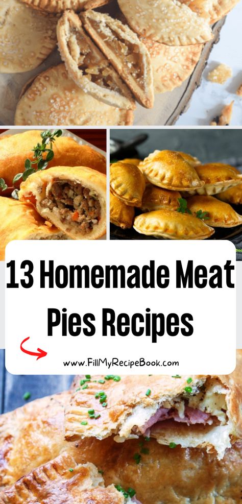 13 Homemade Meat Pies Recipes ideas. Easy puff pastry pies created from scratch. Oven baked pies or handheld fruit or meat pies Pastry Filled With Meat, Puff Pastry Freezer Meals, Mini Meat Pies Beef, Homemade Pie Recipes Savoury, Empanadas Recipe With Puff Pastry, Hand Pie Ideas, Handheld Meat Pies, Hand Meat Pies Recipes, Harry Potter Meat Pies