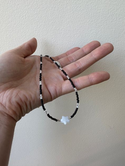 This Beaded Necklaces item is sold by CarolineGraceStudios. Ships from Cambridge, MA. Listed on Oct 4, 2023 Star Beaded Necklace, Diy Choker, Black And White Necklaces, Necklace With Pearl, Diy Friendship Bracelets Patterns, Cambridge Ma, Friendship Bracelets Diy, Beads Bracelets, Gold Charm Necklace