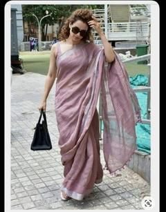 Kangna Ranaut Saree, Kangana Ranaut Saree, Formal Saree, Sari Design, Kangana Ranaut, Simple Sarees, Linen Saree, Party Kleidung, Saree Trends