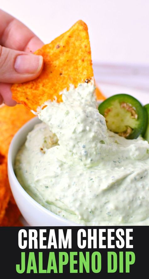 Cream Cheese Jalapeno Dip - Put your next party over the top with this delicious Cream Cheese Jalapeno Dip! It's the perfect combination of spicy and creamy, and it only takes minutes to whip up. Check out our recipe for the ultimate party snack! #JalapenoDip #CreamCheese #PartySnack Cream Cheese And Jalapeno Dip, Candied Jalepeno Dip Cream Cheeses, Quick Dips With Cream Cheese, Jalapeno Cream Cheese Dip Cold, Spicy Jalapeno Dip, Jalapeno Chip Dip, Jalapeño Cream Cheese Sauce, Dip Made With Cream Cheese, Cream Cheese Hot Dip