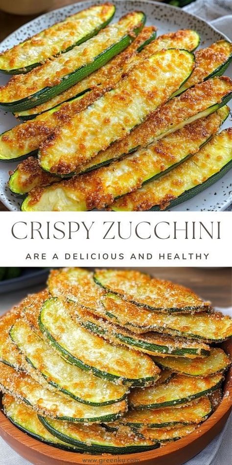 Parmesan Zucchini Fries, Crispy Zucchini, Easy Zucchini Recipes, Dandelion Jelly, Roasted Vegetable Recipes, Vegetable Side Dishes Recipes, Parmesan Zucchini, Zucchini Fries, Healthy Side