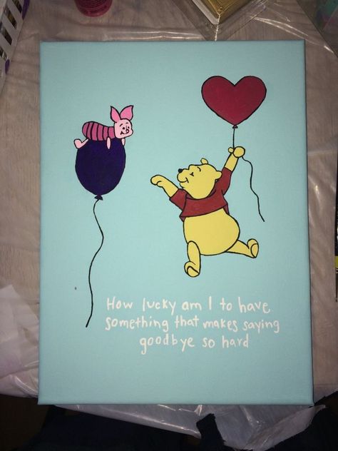 Painting Quotes On Canvas, Quotes On Canvas, Disney Canvas Paintings, Canvas Painting Quotes, Art Mini Toile, Winnie The Pooh And Piglet, Disney Canvas Art, Pooh And Piglet, Disney Canvas