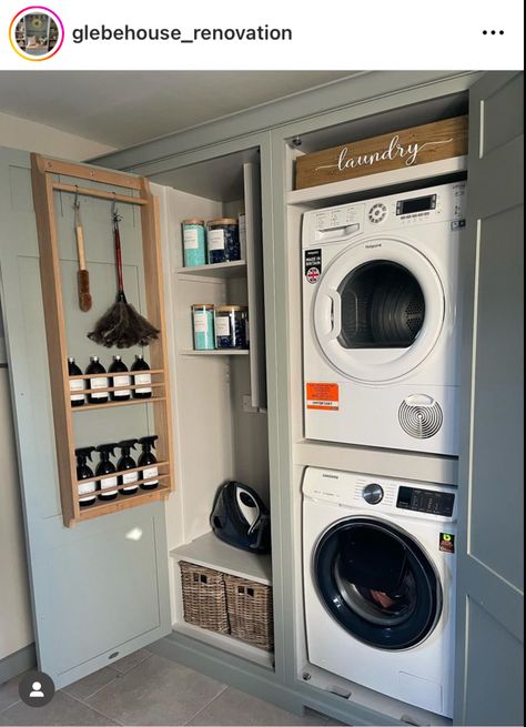 Cool Laundry Room, Laundry Renovation Ideas, Top Loader Laundry Room, Laundry In Kitchen, Boot Room Utility, Laundry Cupboard, Utility Room Storage, Small Utility Room, Utility Room Designs