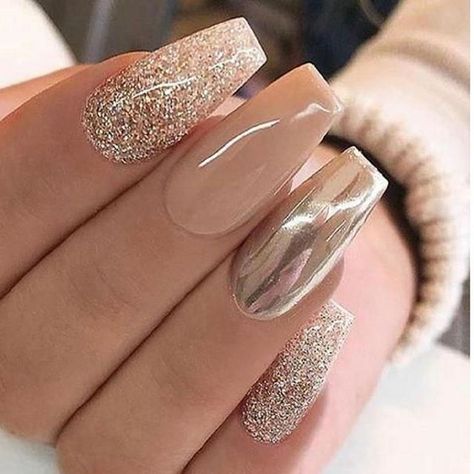 #nailsonfleek hashtag on Instagram • Photos and Videos Tan Nail Designs, Long Nail Designs Square, Champagne Nails, Tan Nails, Gold Acrylic Nails, Nail Polish Colors Fall, Nagellack Trends, Solid Color Nails, Valentine Nails