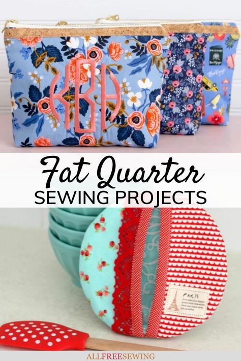 Quarter Yard Sewing Projects, Fat Quarter Gifts To Sew, Easy Kids Sewing Projects, Popular Sewing Patterns, Fat Quarter Sewing Projects, Fabric Sewing Ideas, Unique Sewing Projects, Fat Quarter Projects, Sewing Projects Free