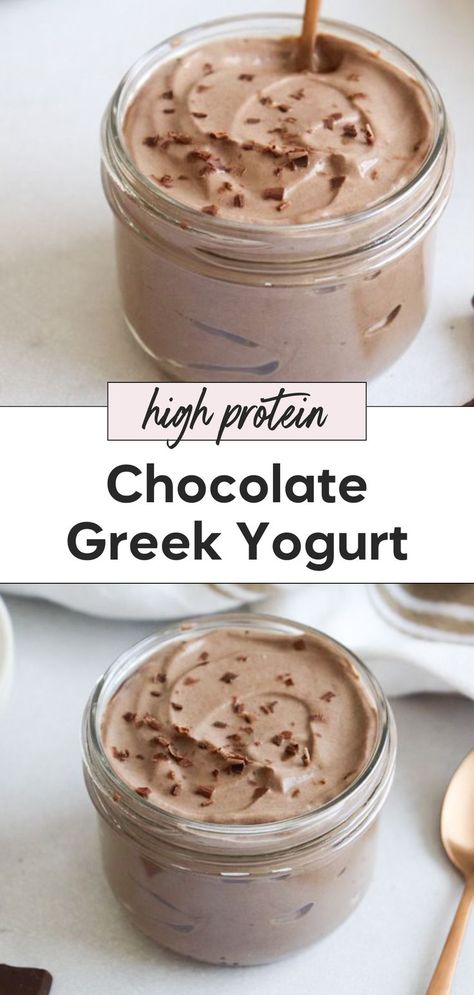 This chocolate Greek yogurt recipe makes a creamy mousse or pudding that's perfect for a dessert bowl. It’s a healthy dessert that’s high protein and rich like a yogurt chocolate mousse. This Greek yogurt dessert tastes like chocolate pudding with no cottage cheese, and it's the best chocolate mousse for a guilt free treat. Greek Yogurt Chocolate Mousse, Yogurt Chocolate Mousse, Protein Chocolate Mousse, Best Chocolate Mousse, Greek Yogurt Recipes Healthy, Greek Yogurt Snacks, Greek Yogurt Chocolate, Yogurt Bowl Recipe, High Protein Dessert