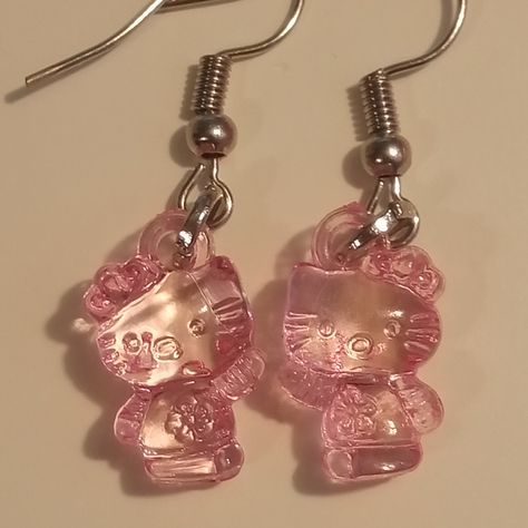 Cute Light Pink Hello Kitty Earrings In Perfect Condition And Handmade Pink Piercings, Light Pink Hello Kitty, Hello Kitty Earrings, Hello Kitty Gifts, Hello Kitty Jewelry, Kitty Clothes, Hello Kitty Clothes, Hello Kitty Aesthetic, Pink Stuff