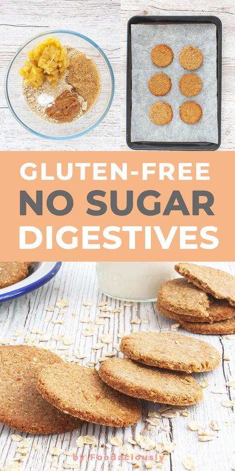 Sugar Free Biscuits, Digestive Cookies, Gluten Free Oatmeal, Dairy Free Gluten Free, Vegan Sugar, Digestive Biscuits, Gluten Free Sweets, 140 Pounds, Gluten Free Recipes Easy