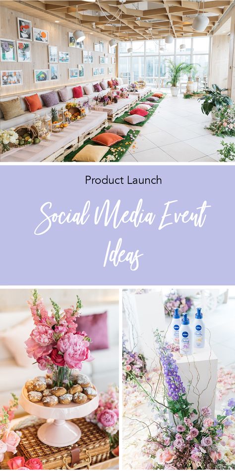 Check out some of our latest event interactions and decor ideas for product launch events! Summer Launch Party, Influencer Event Invitation, Influencer Event Decor, Influencer Party Ideas, Influencer Event Ideas, Product Launch Event Ideas, Brand Launch Event, Brand Launch Party, Influencer Party