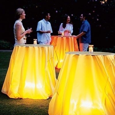 Put camping lanterns underneath table cloths for a glowing evening lighting idea. | 32 Totally Ingenious Ideas For An Outdoor Wedding Ingenious Ideas, Halloween Fest, Camping Lanterns, Party Fun, Indoor Wedding, Outdoor Wedding Venues, Outdoor Party, Grad Parties, Fairytale Wedding