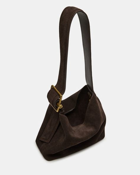 The LISAA bag is a versatile and stylish accessory for everyday use. This bucket bag can be worn comfortably on the shoulder with an adjustable strap. It also features a lined under-shoulder strap for added comfort with an added buckle detail. The top snap closure ensures the safety of your belongings, and the removabl Suede Bag, Buckle Bags, Bucket Bags, Shoulder Strap Bag, Strap Bag, Brown Leather Bag, Outfit Inspiration Fall, Classic Bags, Brown Bags