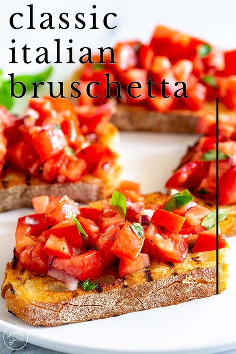 Antipasto Recipes, Italian Bruschetta, Homemade Bruschetta, Italian Antipasto, Fresh Tomato Recipes, Quick Bites, Tomato Bruschetta, Bruschetta Recipe, Recipe Tin