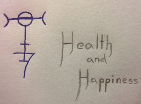 Health Sigils Witchcraft, Good Health Sigil, Sigil For Good Health, Happiness Sigils Symbols, Sigil For Happiness, Health Sigil, Happiness Sigil, Sigil For Health, Happiness Spell