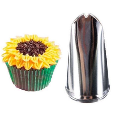 Fd3642 Sunflower Leaf Cupcake Fondant Icing Piping Nozzles Pastry Cake Decor X1^ Cake Decorating Patterns, Cake Icing Tips, Kue Fondant, Sunflower Leaf, Cupcakes Design, Cupcake Fondant, Sunflower Cupcakes, Piping Nozzles, Cake Cup