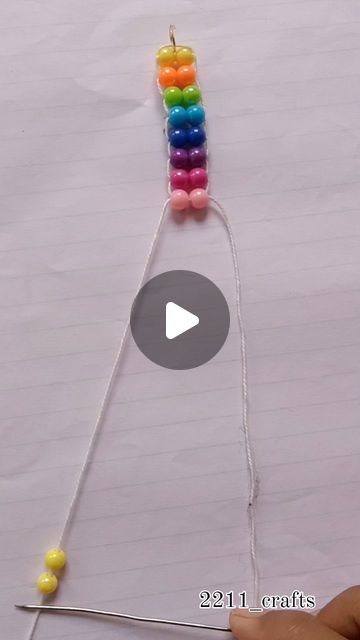 Ashmita...😊 on Instagram: "Diy rainbow bracelet...🌈" Bracelet Design Diy, Double Row Bead Bracelet Diy, Kids Bracelets Diy Beads, Rainbow Bracelet Beads, Rainbow Bracelet Patterns, Cute Bracelet Ideas Diy, Beads Chains Designs, Pride Bracelet Diy, Diy Bracelets With Beads