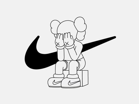 Nike by jjxoriginals Nike Drawing, Kaws Painting, Kaws Iphone Wallpaper, Kaws Wallpaper, Nike Art, Hype Wallpaper, Sneaker Art, Nike Wallpaper, Tattoo Flash Art