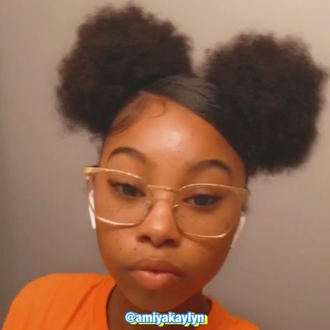 Swoop Puffs Hairstyle, Two Bun Swoop, Two Buns Hairstyle With Swoop, Swoop With Puff, Two Bun With Swoop, Two High Buns With Swoop, Two Ponytails With Swoop Natural Hair, Two Buns With A Swoop, Side Swoop Puff Natural Hair