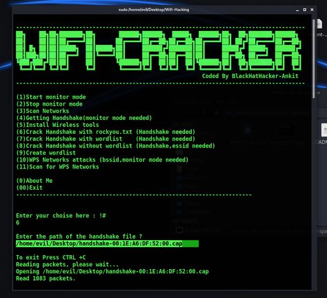 GitHub - ankit0183/Wifi-Hacking: Cyber Security Tool For Hacking Wireless Connections Using Built-In Kali Tools. Supports All Securities (WEP, WPS, WPA, WPA2/TKIP/IES) Tools For Coding, Hacking Tools Computer, Termux Hacking Tools, Wifi Hacking, Hacking Codes, Wi Fi Hacks Wifi Password, Github Commands, Best Hacking Tools, Kali Linux Hacks