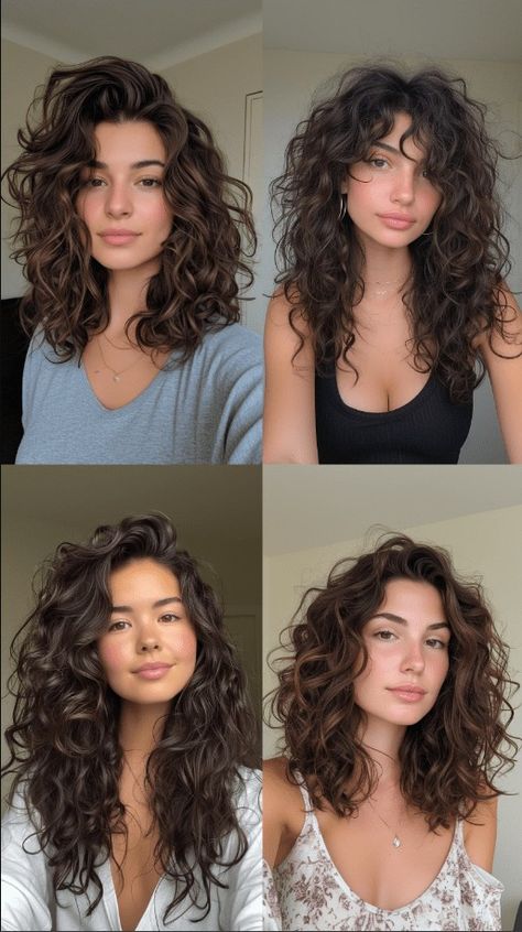 Natural Curly Hair Cuts, Layered Curly Hair, Curly Hair Photos, Wavy Haircuts, Haircuts For Wavy Hair, Haircuts For Curly Hair, Stylish Haircuts, Curly Hair Inspiration, Round Faces