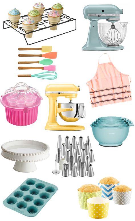 Baking tools to help you achieve your cupcake baking goals.   From stand mixers to decorating supplies. (Oh and be sure to check out 15 Cupcake Recipes You Wanna Shove In Your Mouth) Baking Tools Aesthetic, Beginners Baking, Kids Baking Set, Best Cupcake, Fun Cupcake Recipes, Baking Products, Spring Baking, Stand Mixers, Cupcake Baking