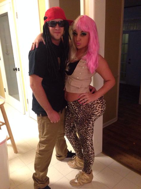 Nicki Minaj and Lil Wayne Halloween costume. Nicki Minaj And Lil Wayne Costume, Lil Wayne Costume, Lil Wayne Halloween Costume, Drake Halloween Costume, Drake Costume, Female Rapper Costume, Nicki Minaj Halloween Costume, Nicki Minaj Halloween, Nicki Minaj Costume