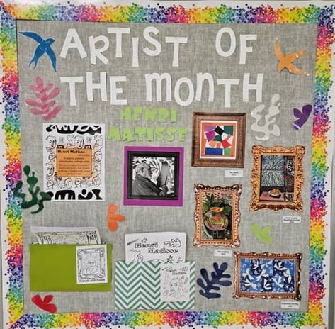 Taylor Doty | Teachers Pay Teachers Artist Bulletin Board, Art Classroom Posters, Teaching Art Elementary, Art Bulletin Boards, Elementary Art Rooms, Art Teaching Resources, Framed Portrait, Artist Of The Month, 8th Grade Art