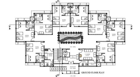 Students Hostel Floor Plans, School Medical Room Design, Hostel Design Ideas Architecture, Hostels Design Plan, Hostel Block Design Plan, School Hostel Design Plan, Boarding School Dorm Floor Plan, University Hostel Design Plan, Student Accommodation Floor Plans