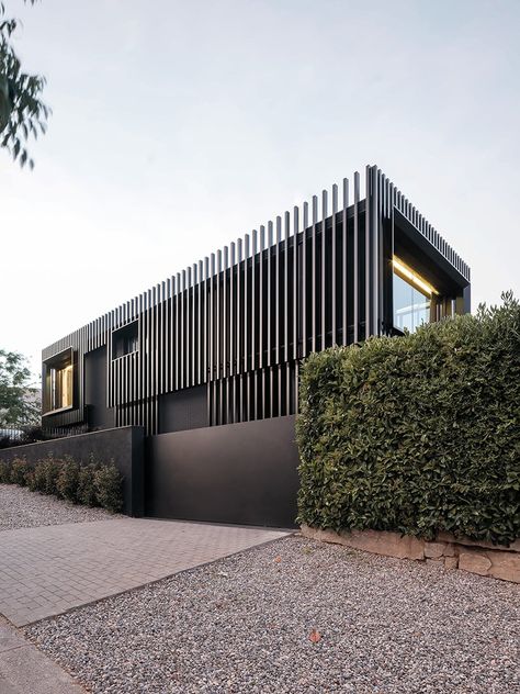 Exposed Brick, Modern Black House, Fran Silvestre, Monochrome Color Palette, Black Monochrome, Degree Design, Spanish Architecture, Monochrome Color, Water Tower