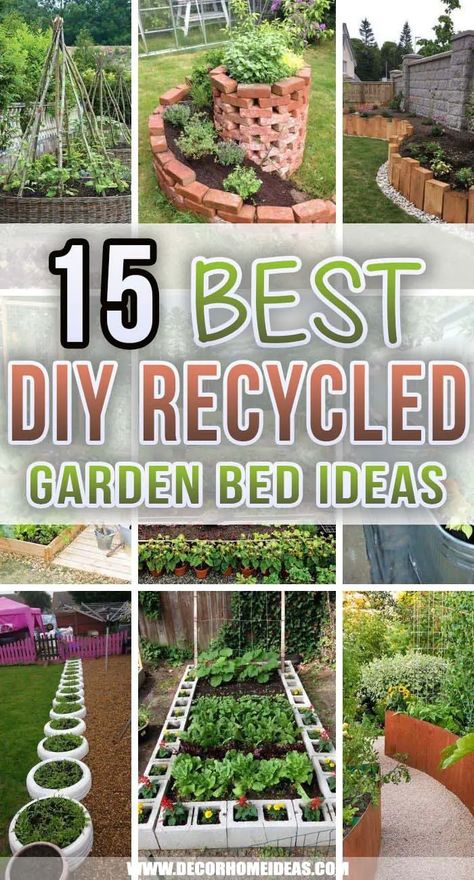 Diy Home Garden Outdoors, Unique Raised Garden Beds Diy, Grow Beds Ideas, Diy Garden Boxes Cheap, Recycled Raised Garden Beds, Diy Raised Garden Bed Ideas, Cheap Garden Bed Ideas, Cheap Raised Garden Beds Diy Simple, Above Ground Gardening Ideas Raised Beds