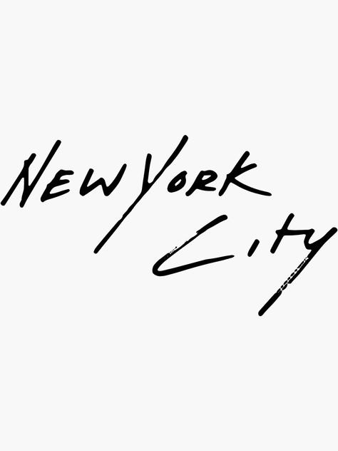 "New York City " Sticker by ExploreStore | Redbubble - america, travel, voyage, city, cities, holiday, tourism, New York Calligraphy, New York Typography Design, Nyc Typography, New York Font, Travel Font, New York Typography, Travel Fonts, Nyc Logo, City Typography