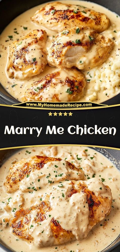 This “marry me” chicken is creamy, savory, and irresistible. Perfect for a romantic dinner or any special occasion! Ingredients: 4 chicken breasts 1 cup heavy cream ½ cup chicken broth 1 tsp garlic powder Serve this creamy chicken for a meal that will have everyone asking for seconds Chicken Recipes Using Heavy Cream, Creamy Chicken Recipes With Heavy Cream, Meals With Heavy Cream, Chicken Recipe With Heavy Cream, Chicken Breast Heavy Cream Recipes, Baked Cream Of Chicken Recipes, Chicken And Heavy Cream Recipes, Fancy Chicken Dishes, Chicken With Heavy Cream Recipes