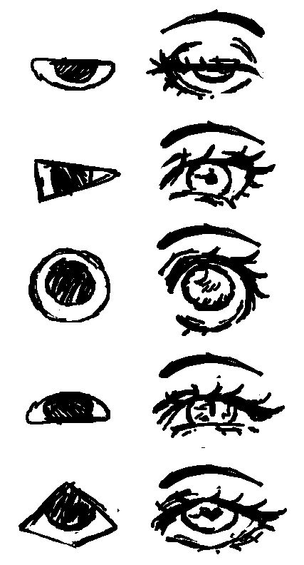 Eyes Shape Drawing Reference, Drawing Eye Practice, Eyes In My Style Drawing, Ah There He Is, Eyes Shape Reference, Running After Someone Reference, Different Eye Shapes Anime, Shapes Of Eyes Drawing, Eye Studies Drawing