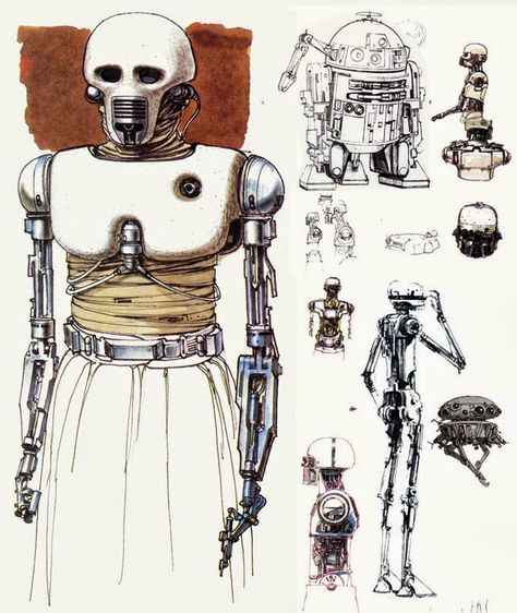 Flooby Nooby: Ralph McQuarrie - The God of Star Wars Concept Art Arte Nerd, Ralph Mcquarrie, Sf Art, Star Wars Droids, Star Wars Drawings, Star Wars Concept Art, Arte Robot, Original Trilogy, Star Wars Artwork