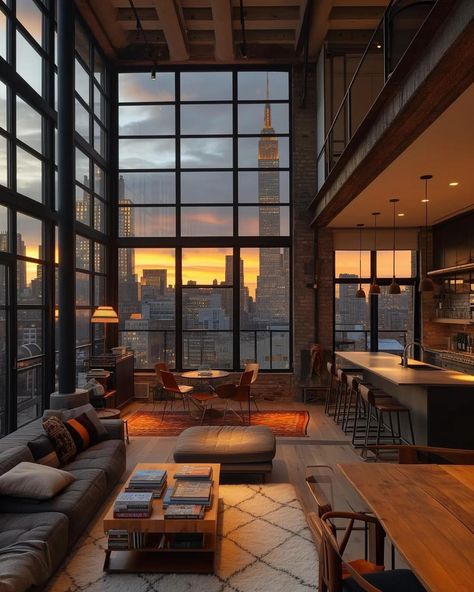 Dream New York City Loft? 🗽 - By: @luxrevive - #modernhomes #modernhome #modernarchitecture #villa #haus #interiorlove #dreamhouse… | Instagram Apartamento New York, Appartement New York, Loft Aesthetic, Nyc Loft, Loft House Design, New York Loft, Dream Apartment Decor, Appartement Design, Apartment Aesthetic