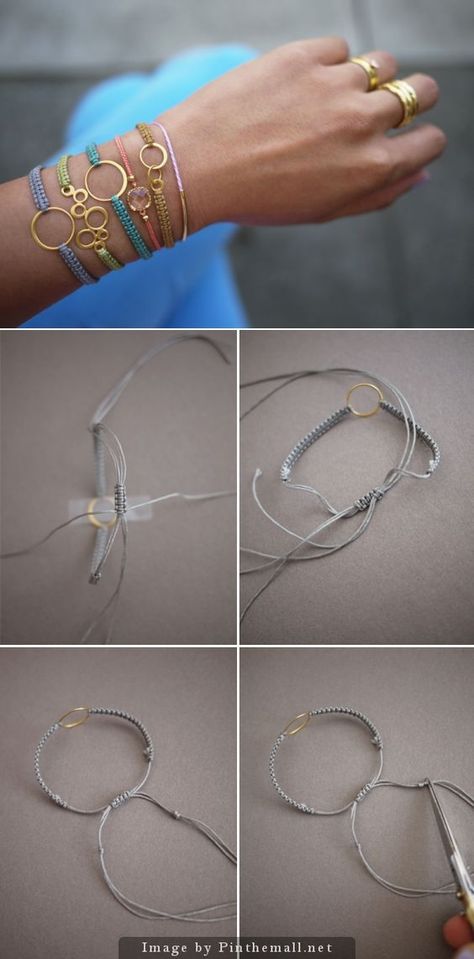 Macrame Square Knot, Square Knot Bracelets, Macrame Bracelet Tutorial, Macrame Bracelet Diy, Bracelet Crochet, Yarn Bracelets, Diy Bracelets Tutorials, Bijoux Fil Aluminium, Pulseras Diy